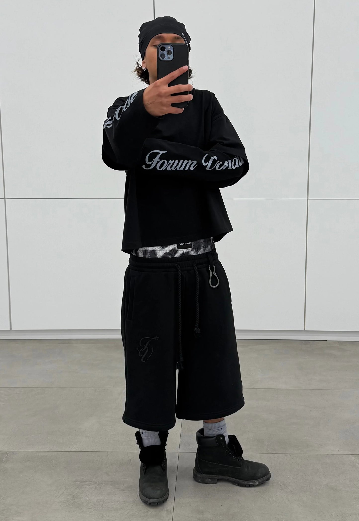 Thick cotton long-sleeved shorts