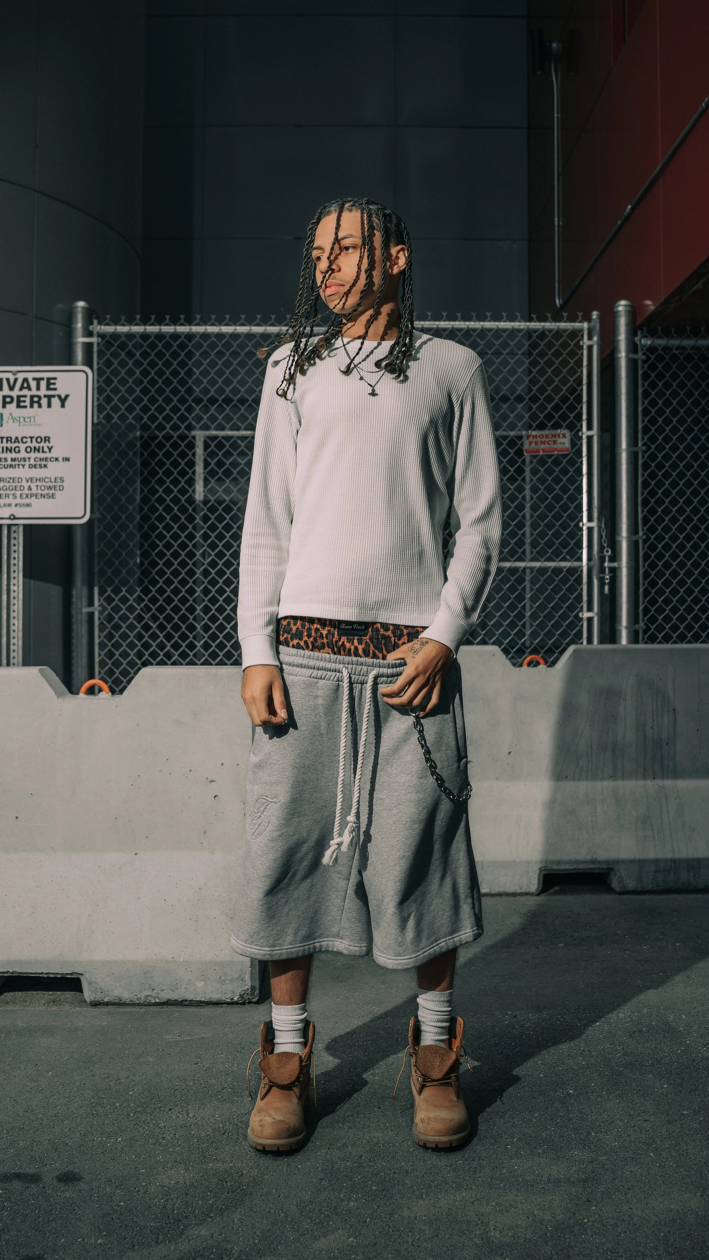Thick cotton long-sleeved shorts